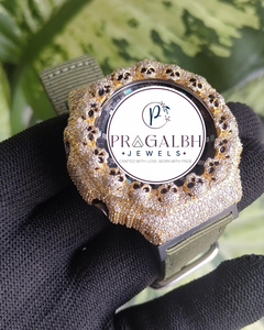 Reloj Pragalbh Jewels con Bisel de Calavera Personalizado, Incrustaciones de Diamantes, Micro Pavé, Acero Inoxidable, Lujoso, Estilo Hip Hop - Product Image 6
