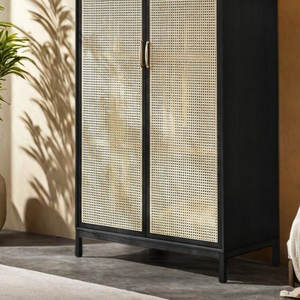 Produit d'outil tourné de garde-robe tissée en rotin simple - Product Image 3