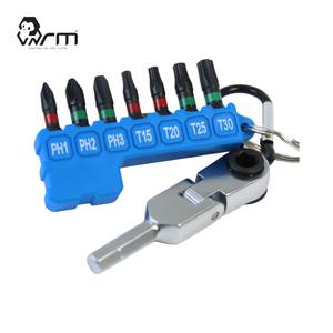 MRM 8-Piece PH1-T30 Bit Key Chain for <b>Flex</b> ratchet Black Manganese Phosphate Finish ODM Customizable Taiwan Easy Carry Wood 13cm - Product Image 1