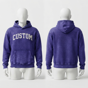 Sudadera con Capucha Personalizada, Diseño con Bolsillo, Felpa de Algodón Morado, Ropa Casual de Otoño para Hombre - Product Image 1