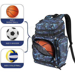 Sac à dos de basket-ball, sac de sport polyvalent, fermeture éclair, nylon, polyester, léger, écologique, grande capacité pour vêtements et chaussures - Product Image 2