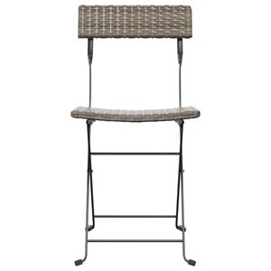Juego de 6 Sillas Plegables de Bistró de Ratán PE Gris, Muebles de Patio de Acero con Recubrimiento en Polvo - Product Image 4