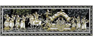 Pintura de Arte Mural Mitológico Indio Tradicional al por Mayor, Obra de Arte Folclórica Hecha a Mano, Panel Decorativo para el Hogar Estilo Pattachitra Étnico - Product Image 3