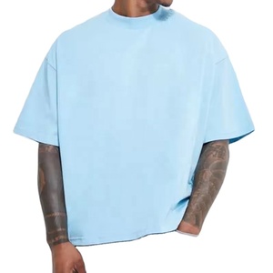 Logotipo bordado personalizado Ropa de hombre Camisetas Adolescente 280g 100% Algodón Tejido pesado Lavado Tallas grandes Camiseta de verano para hombres - Product Image 4