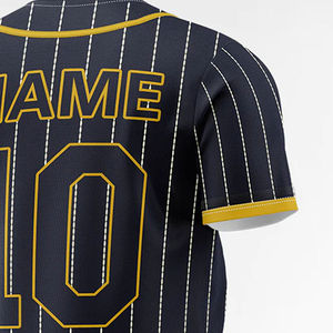 Camiseta Deportiva Transpirable de Béisbol a Rayas con Botones para Hombre, Mujer y Jóvenes, Uniforme de Equipo Personalizable con Servicios OEM - Product Image 6