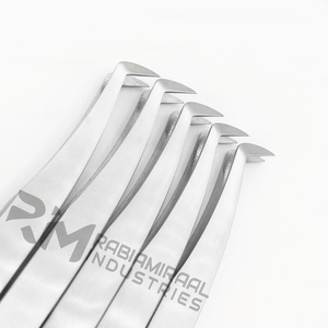 Pinzas RMI Silver Matt de 90 grados para extensión de pestañas, con logo, para creación de abanicos de visón, agarre firme - Product Image 2