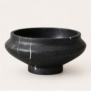 Exclusivo Cuenco de Mármol Negro con Pedestal, Frutero Decorativo de Piedra Natural para Mesa de Centro, Centro de Mesa para Comedor, Decoración para el Hogar y Hoteles - Product Image 3