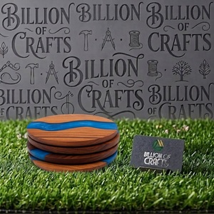 Premium Wood and Resin <b>Coaster</b> Set Custom Decorative <b>Drink</b> <b>Coasters</b> for Home Dining Restaurant and Hospitality - Product Image 5