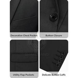 Costume d'affaires élégant pour homme, ensemble deux pièces classique avec doublure douce pour les réunions et les événements - Product Image 5