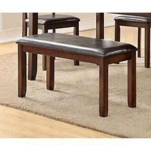 Set da Pranzo Classico Rettangolare 6 Pezzi con 4 Sedie Laterali e Panca in MDF e Legno di Gomma per Arredamento Sala da Pranzo - Product Image 4