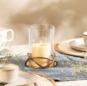 Portavelas de Alambre Metálico Dorado con Campana de Vidrio, Hecho a Mano, Ecológico, Decorativo, para Navidad, Pascua y Decoración del Hogar - Product Image 3