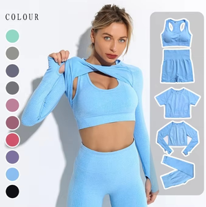 Custom New Activewear Fitness Gym Wear Wholesale Quick Dry <b>Sport</b> Bra Women Seamless Gym Wear Yoga Set - Product Image 4