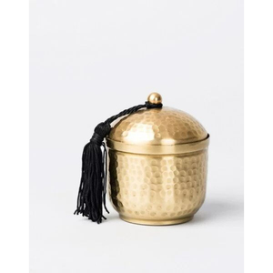 Ensemble de bougeoirs cylindriques en laiton texturé doré avec mèche, bougies en cire de soja coulées à la main Urli, ensembles de bougies festifs pour cadeaux d'entreprise - Product Image 3