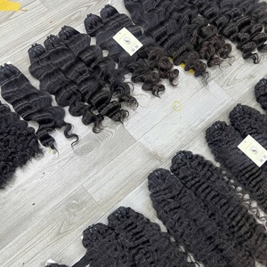 Extensions de Cheveux Vierges Naturels Noirs de Qualité Supérieure, Ondulés et Lisses, en Paquets, Tissage de Cheveux Naturels, Vente Chaude - Product Image 3