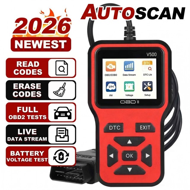 OBD2 Scanner Car Code Reader Engine Diagnostic Tool Live Data Freeze Frame O2 Sensor EVAP Battery Voltage Color Screen