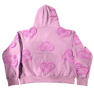 Sudadera Extra Grande de Felpa 100% Algodón para Unisex |   Sudadera con Capucha Rosa de Invierno Personalizada con Estampado Completo |   Fabricante OEM - Product Image 2