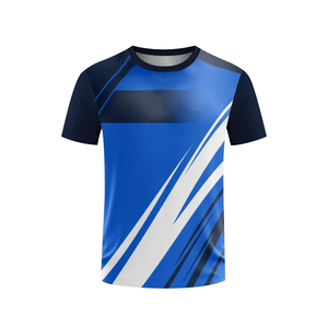 T-shirts de sport surdimensionnés pour hommes, respirants, pour la course à pied et l'entraînement de tennis, 100 % polyester, logo frontal, séchage rapide, col rond, manches courtes - Product Image 2