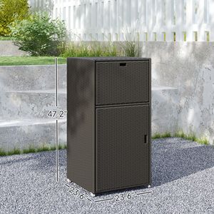 Portasciugamani da Esterno in Ferro Marrone Scuro con Armadietto a Cassetto, Installazione Autoportante per Piscina, Casa, Hotel, Camera da Letto, con Funzione Riscaldante - Product Image 3