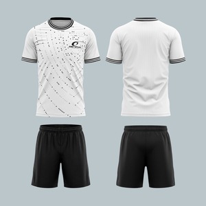 Uniforme de football respirant pour adulte, coupe classique, unisexe, 100% polyester, manches courtes, logo sur le devant, séchage rapide, service OEM - Product Image 6