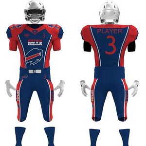 Uniformes de Fútbol Americano 100% OEM, Diseño Personalizado con Letras en la Parte Delantera, Tela Resistente y Duradera, Ropa Deportiva para Equipos, Academias y Clubes, Manga Corta - Product Image 1