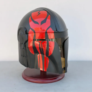 Casque de guerrier galactique noir et rouge, accessoire de costume de cosplay, armure de science-fiction, coiffe, accessoire de fête d'Halloween, artisanat en métal - Product Image 4