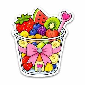 Taza de Frutas de Acrílico Bonita y Sostenible con Logotipo Personalizado, Cuchara en Forma de Corazón, Taza con Lazo, Instrumento de Belleza, Servicio OEM - Product Image 1