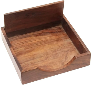 Boîte à mouchoirs en bois unique avec finition brun foncé, travail artisanal, utilisable à la maison, à l'hôtel, au restaurant, au bureau, etc. - Product Image 6