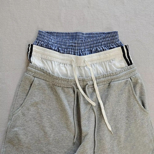 Pantalon de jogging décontracté à taille haute et jambes larges en molleton de coton, triple taille personnalisée, pour le streetwear, vente en gros OEM - Product Image 3
