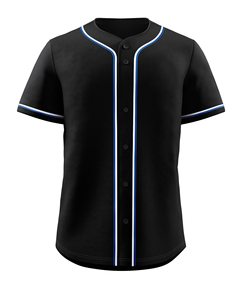 เสื้อเบสบอลสีดำแขนสั้นทรงคลาสสิก สวมใส่สบาย - Product Image 1