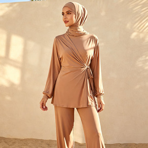 Wholesale 3 Piece Islamic Swimwear for Women <b>Modest</b> Burkini Long Sleeve Pants Hijab <b>Set</b> - Product Image 1