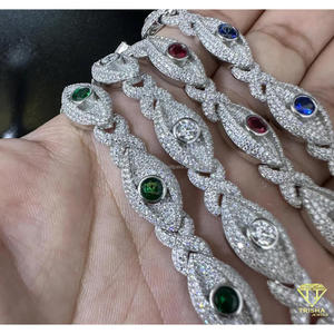 Luxury Eye Moissanite Tennis Bracelet <b>Men</b> Women Iced Link Design IGI Certified 10.7g 925 Sterling Silver Classic Heavyweight - Product Image 6