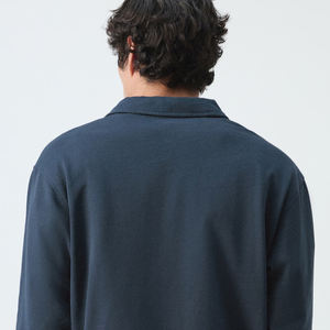 T-shirt à manches longues avec col rabattu, en matière douce et confortable, coupe décontractée, style décontracté, design abordable. - Product Image 5