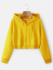 OEM Wholesale Customizable Washed Unisex Puffer Sweatshirt Hood <b>Cropped</b> <b>Zip</b>-<b>up</b> for Women Plus Size Autumn Winter High Street - Product Image 5