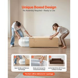 Divano a 3 Posti in Velluto a Coste da 83 Pollici con Memory Foam, Sedute Profonde, Nessun Montaggio Richiesto, per Soggiorno, Appartamento, Ufficio - Product Image 6