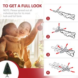 Albero di Natale in Fibra Ottica da 120 cm a Batteria con 130 Luci LED Preinstallate e Punte Realistiche delle Rami - Product Image 6