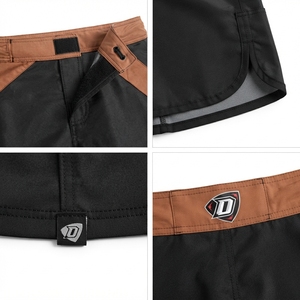 <b>Combat</b> Sports Martial Arts Apparel <b>Men's</b> Lightweight Polyester Spandex MMA Fight <b>Shorts</b> Custom Logo Black Brown Grappling <b>Shorts</b> - Product Image 4