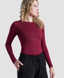 Premium Quality O Neck Compression Women's Fitness Long Sleeve <b>Shirt</b> Quick Dry Spandex <b>Polyester</b> Gym-Wear Digital Printing - Product Image 3