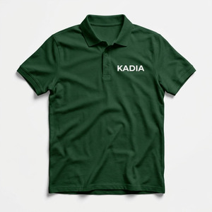 เสื้อโปโลแขนสั้นสีเขียวสำหรับผู้ชายของคาดิอาผ้าถักระบายอากาศได้ดี สีพื้น พิมพ์ลายโลโก้ด้านหน้า - Product Image 4