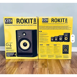 Nuevo kit de monitores de estudio profesionales KRK RP8 Ro 8 G4 bi-amplificados de 8 pulgadas, par, color negro - Product Image 2