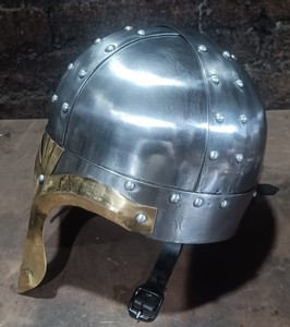 Casco Medieval Spangenhelm de Acero Suave, Armadura de Caballero, Protector Nasal de Latón, Hecho a Mano, Disfraz de Cosplay para Adultos - Product Image 3