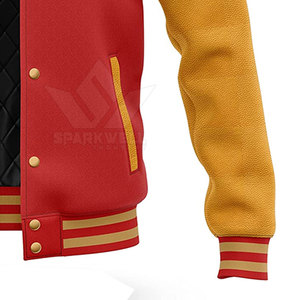 SPARKWELL INDUSTRY <b>Men's</b> Winter Letterman <b>Jacket</b>-Eco-Friendly Breathable Customized Front Logo Soft Polyester/Cotton Material - Product Image 5