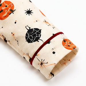 Conjunto de Pijama de Halloween para Bebés Unisex al por Mayor, Mono de Manga Larga con Estampado de Sombrero de Bruja, Telaraña y Calabaza - Product Image 2