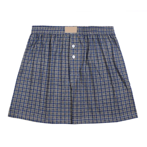 Ash Grey <b>Mini</b> Gingham Men Boxer Shorts Natural Cotton Everyday Comfort Elastic Band Premium Wholesale Boxer Shorts - Product Image 4