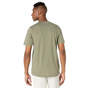 T-shirt ajusté pour homme en coton mélangé vert olive, col rond, vêtements de sport, coupe slim, étiquette privée personnalisée - Product Image 2