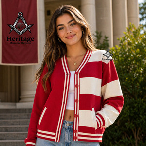 Heritage Masonic Regalia Custom Wholesale Women Delta Sigma Winter Long Sleeve Loose Fit <b>Cardigan</b> <b>Sweater</b> Button V-neck New - Product Image 3