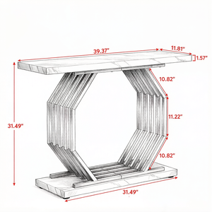 Tavolo Console Regolabile di Lusso in Marmo per Uso Domestico e Alberghiero - Product Image 6