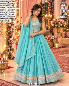 Purple Embroidered <b>Lehenga</b> Choli With Sequin Work Floor Length Wedding Wear For <b>Women</b> India Pakistan Style - Product Image 3