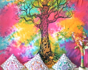 Tapisseries murales imprimées motif arbre sec, magnifiques, en coton, taille double, pour décoration de porte et de maison, plusieurs couleurs, par Indian Consigners - Product Image 2