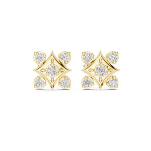 Pendientes de compromiso de oro blanco de 14 quilates con diamantes cultivados en laboratorio para mujer |   Diamante Cultivado Nuevo - Product Image 4