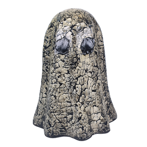 Figura fantasma de cerámica hecha a mano con incrustaciones de cáscara de huevo, escultura de decoración de Halloween en blanco y negro para decoración de mesa de fiesta en casa - Product Image 1